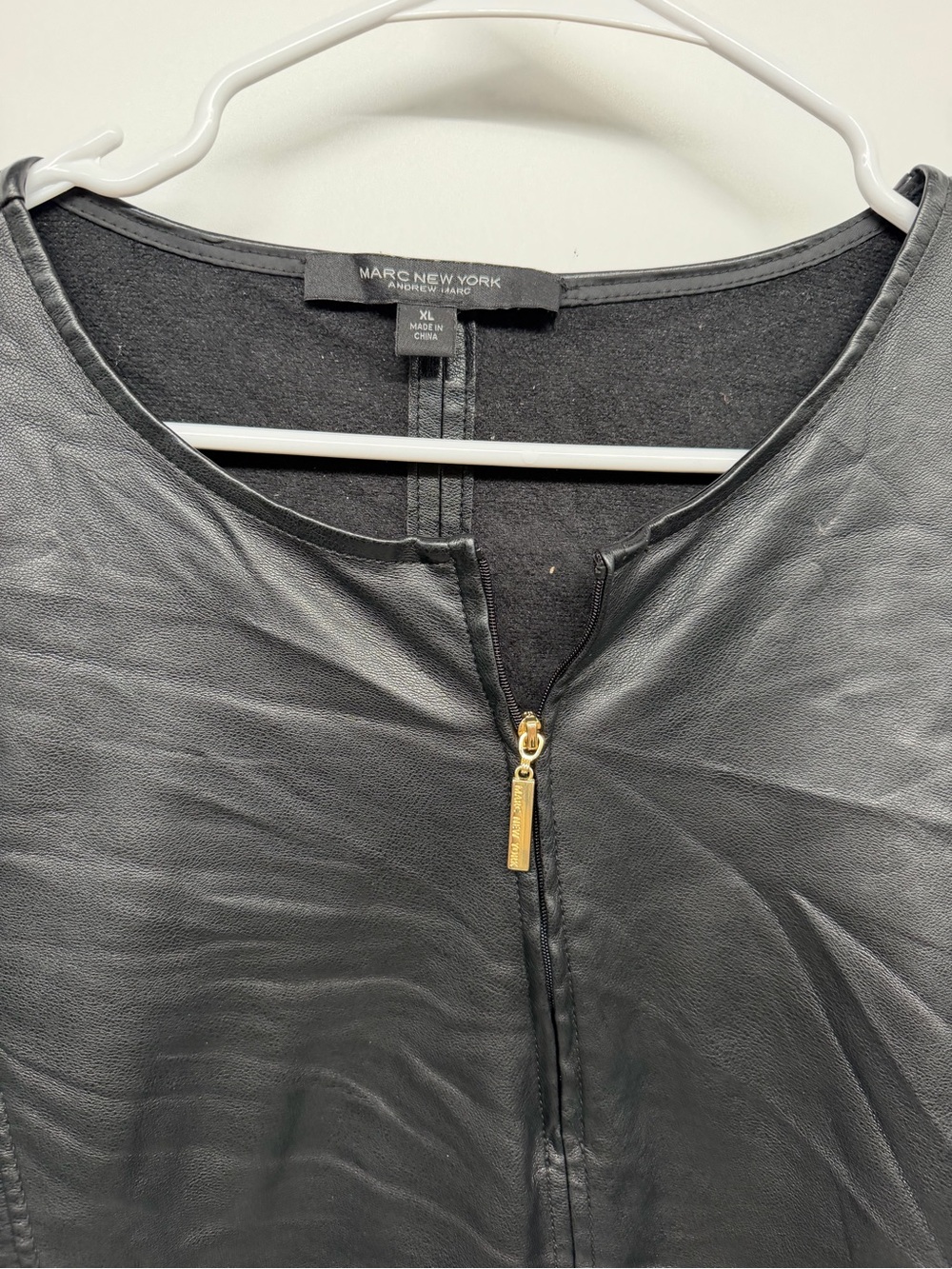 Marc New York Black Faux Leather Zip Jacket - Picture 2 of 4